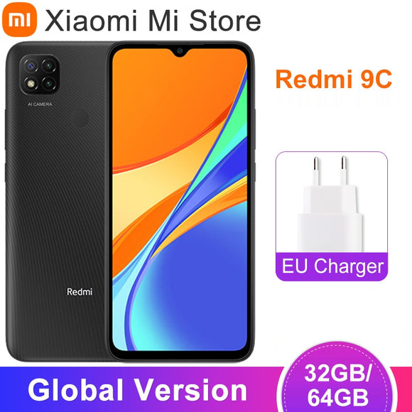 Global Version Xiaomi Redmi 9C Mobile Phone 32 / 64GB ROM MTK Helio G35 6.53" Waterdrop Display 5000mAh Battery Smart Phone